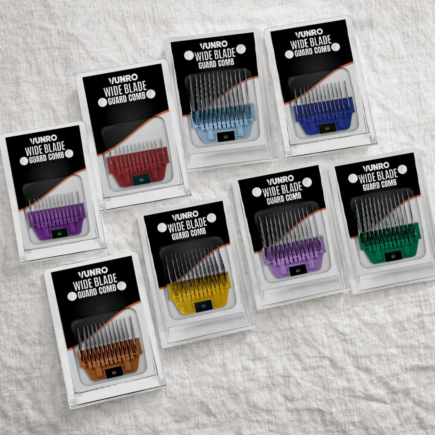 Eight Piece ColorMax Wide Blade Guard Comb Bundle (A5 Compatible) by VUNRO